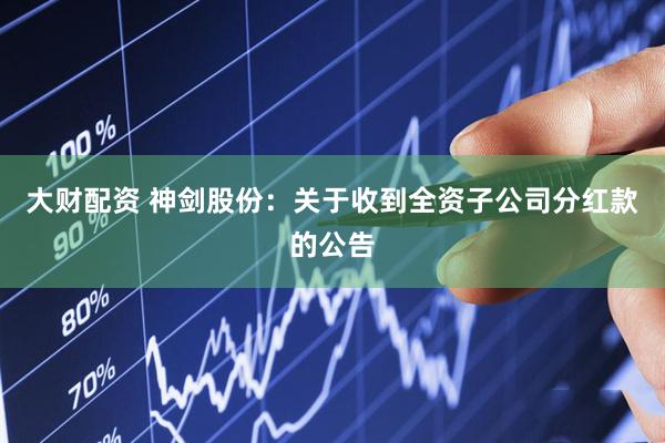 大财配资 神剑股份：关于收到全资子公司分红款的公告