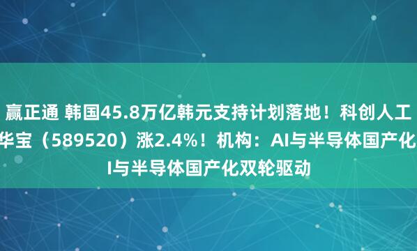 赢正通 韩国45.8万亿韩元支持计划落地！科创人工智能ETF华宝（589520）涨2.4%！机构：AI与半导体国产化双轮驱动